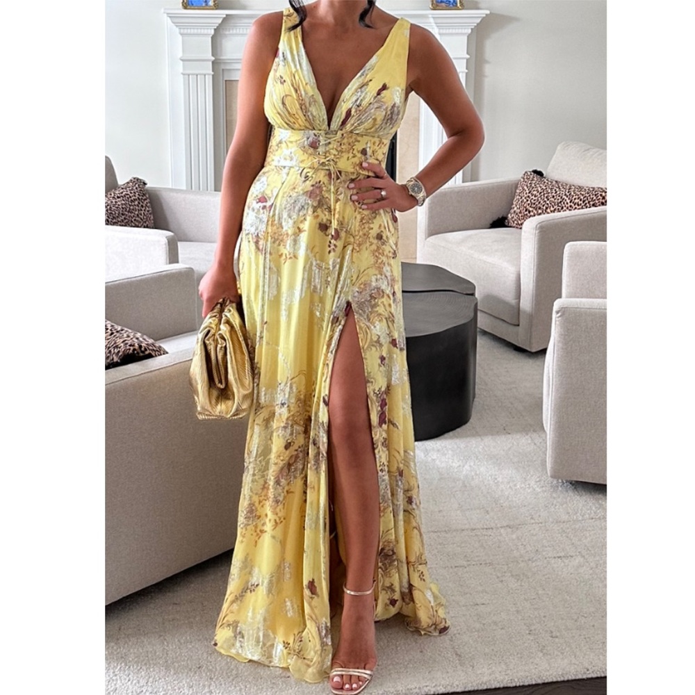 Mystique Rose Yellow Evening Gown